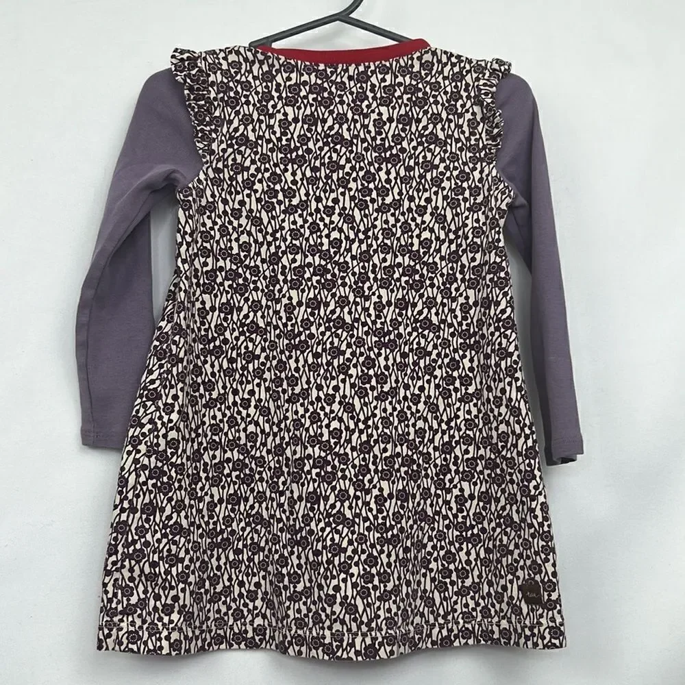 Tea purple and cream knit dress long sleeve E UC size 3